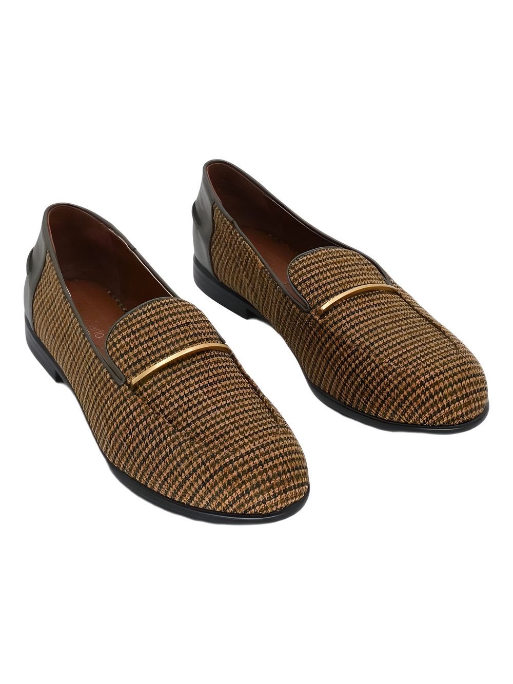 Franco Sarto Mustard Yellow Houndstooth Woven Loafers Size 7.5M